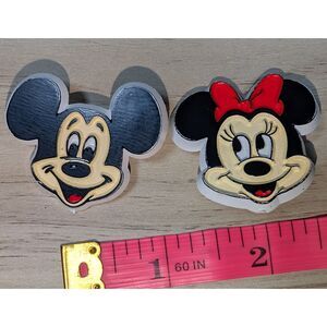 Vintage Walt Disney Productions Mickey & Minnie Mouse Pin Brooch Set Pair
